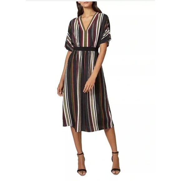 Ted Baker Safiiya Striped V-Neck Dress Fit & Flare TB 0 US 2 - Picture 1 of 10